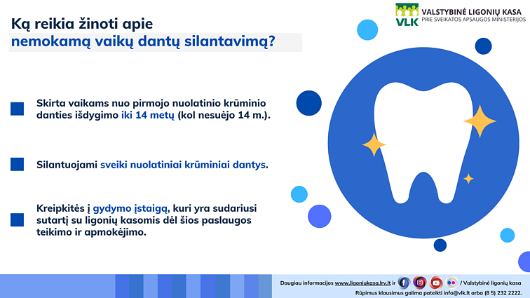 Nemokamas vaikų dantų silantavimas Nemokamas vaikų dantų silantavimas