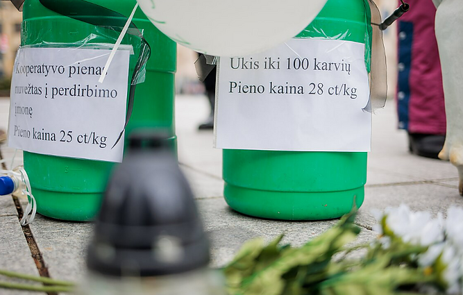Prie Seimo mitingą surengę pieno ūkininkai prašė Navicko atsistatydinimo: mus apgaudinėja