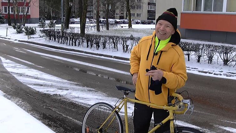 50 metų dviratį minantis panevėžietis Kazimieras: tai – antras mano mėgstamiausias dalykas po žmonos