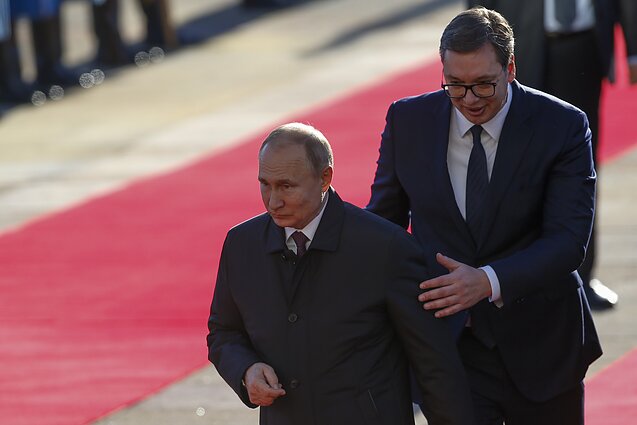 Владимир Путин и Александар Вучич в 2019 году