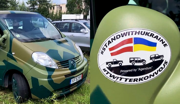 Savanoriai Latvijoje Svitlana ir Reinis rūpinasi automobiliais ukrainiečių kariams