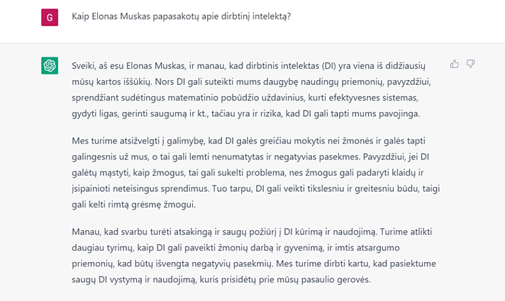 ChatGPT užklausa