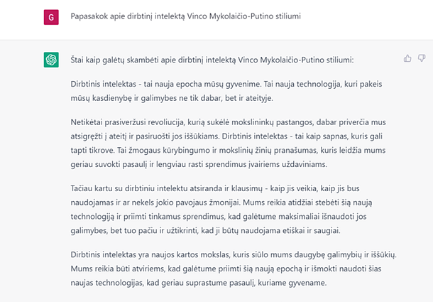 ChatGPT užklausa