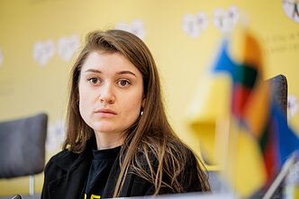Spaudos konferencija „Azov" organizacijos fenomenas totalinio karo akivaizdoje“. 
