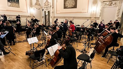Andriaus Mamontovo ir orkestro įrašo akimirka