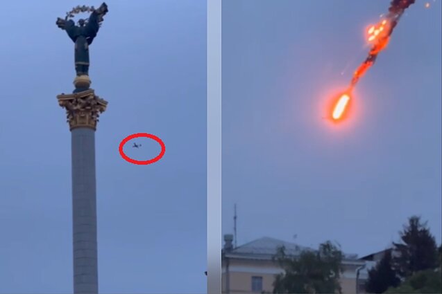 Okupantų paleistas dronas Kyjive