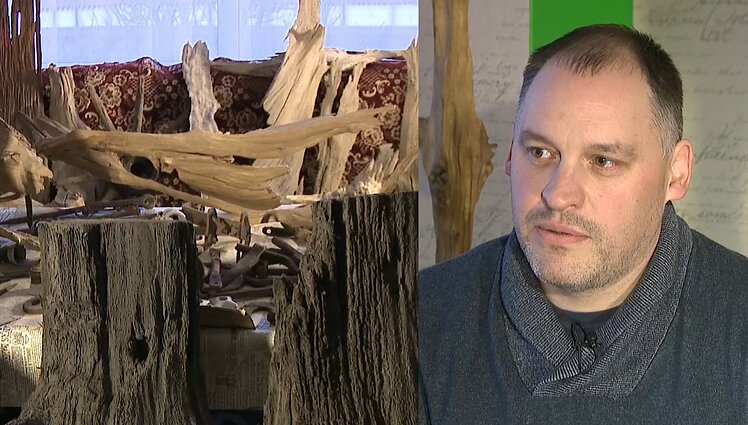 Ką kiti sukūrentų, biržietis Giedrius Čepaitis pasitelkia kūrybai: senos ąžuolo šerdys jo rankose virsta įspūdingais dirbiniais