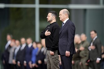 Volodymyras Zelenskis ir Olafas Scholzas