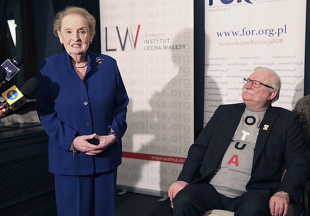 Madeleine Albright i Lech Wałęsa