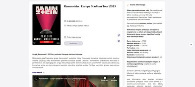 Bilietai.lt skelbiama informacija bilietų platinimo svetainėje Bilietai.lt skelbiama informacija bilietų platinimo svetainėje