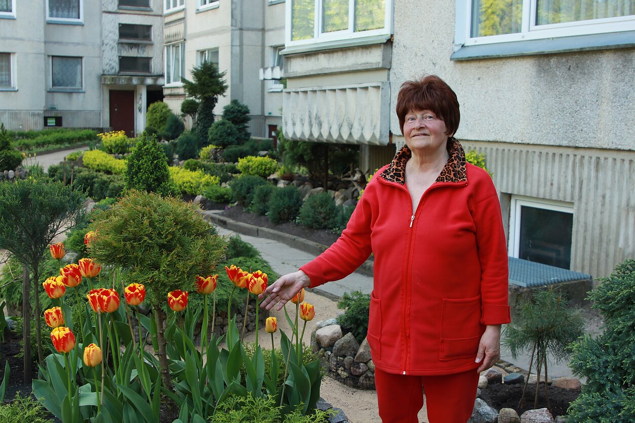 Kristina Šeniauskienė and her garden in Justiniškės, Vilnius