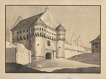 Subačiaus vartai, 19 a. Nežinomas dailininkas pagal Pranciškų Smuglevičių