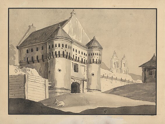 Subačiaus vartai, 19 a. Nežinomas dailininkas pagal Pranciškų Smuglevičių