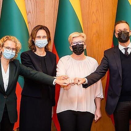 J. Stacevičiaus / LRT nuotr., Aušrinė Armonaitė, Viktorija Čmilytė-Nielsen, Ingrida Šimonytė ir Gabrielius Landsbergis