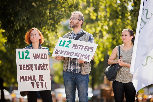 Šeimų sąjūdžio protestas prieš civilinę sąjungą prie Seimo