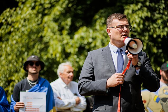Vilniuje surengtas protestas dėl Rusijos grobiamų ir žudomų Ukrainos vaikų