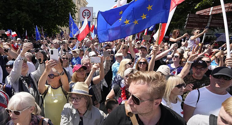 Opozicijos protestas Varšuvoje Opozicijos protestas Varšuvoje