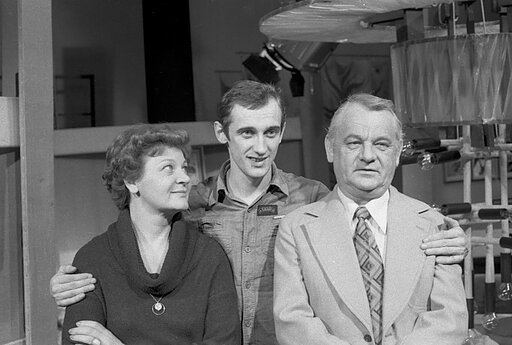 Iš kairės: Birutė Raubaitė, Valentinas Masalskis, Leonardas Zelčius. 1979 m.