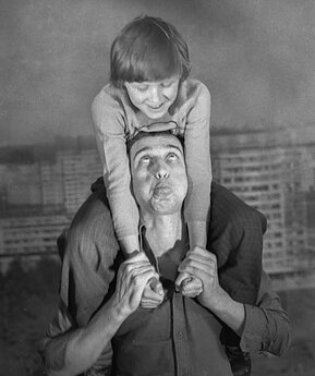 S. Pajarskas ir Valentinas Masalskis. 1979 m.   