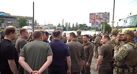 Volodymyras Zelenskis potvynio kamuojamame Cersone