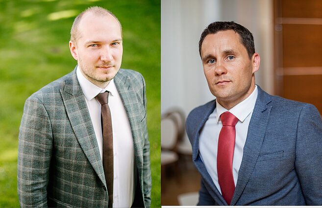 Švietimo, mokslo ir sporto viceministrai G. Jakštas (kairėje) ir R. Skaudžius. 