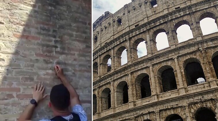 Prisižaidė: turistui už Koliziejaus sienoje išbraižytus vardus gresia didelė bauda ir net kalėjimas