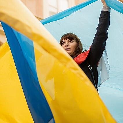 Ukrainos vėliava / J. Stacevičiaus/LRT nuotr., Ukrainos vėliava / J. Stacevičiaus/LRT nuotr.