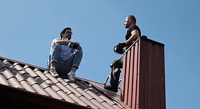 Laidos vedėjas Aurelijus Bezekavičius ir Tadas Lagunovičius