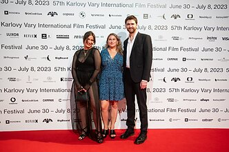 Aktorė Greta Grinevičiūtė, režisierė Marija Kavtaradze, aktorius Kęstutis Cicėnas