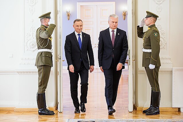 Lietuvoje viešintis Duda: tikimės sąjungininkų sprendimo, sutrumpinančio Ukrainos kelią į NATO