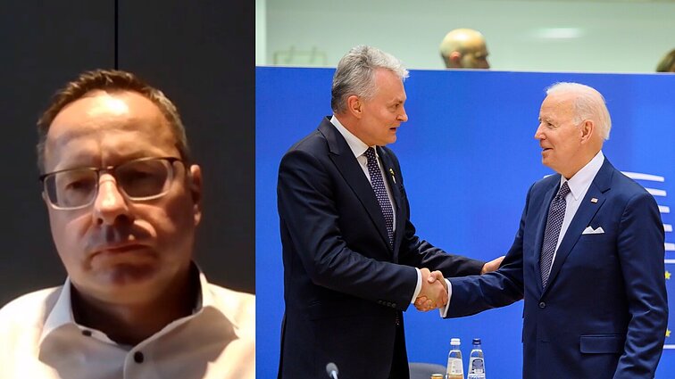 LRT aktualijų studija. Pavilionis: tikiuosi, kad Bidenas priims Aljansą vienijantį, o ne skaldantį sprendimą