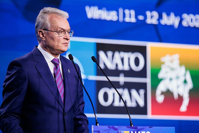 Nausėdos pranešimas NATO viršūnių susitikime: Ukrainos vieta yra NATO