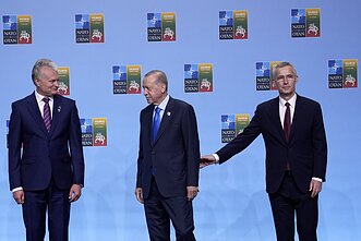 Gitanas Nausėda, Jens Stoltenberg, and Turkish President Recep Tayyip Erdoğan Gitanas Nausėda, Jens Stoltenberg, and Turkish President Recep Tayyip Erdoğan