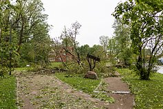 Žagarė, a town in Lithuania's northern Joniškis District, after a storm.