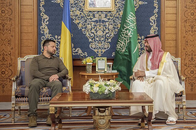 Mohammedas bin Salmanas ir Volodymyras Zelenskis susitikime gegužę Mohammedas bin Salmanas ir Volodymyras Zelenskis susitikime gegužę