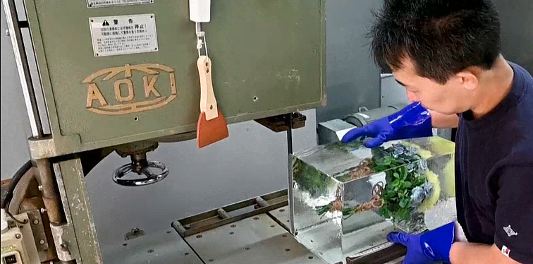 Verslo idėja, išgryninta pandemijos: kodėl Japonijoje populiarėja gėlės, užšaldytos ledo luituose?