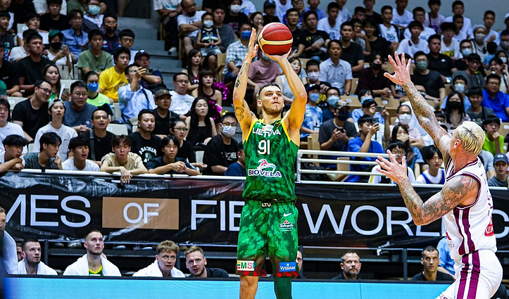 Sportas. Orai. Paskutinėje repeticijoje prieš pasaulio čempionatą lietuviai užtikrintai laimėjo prieš latvius