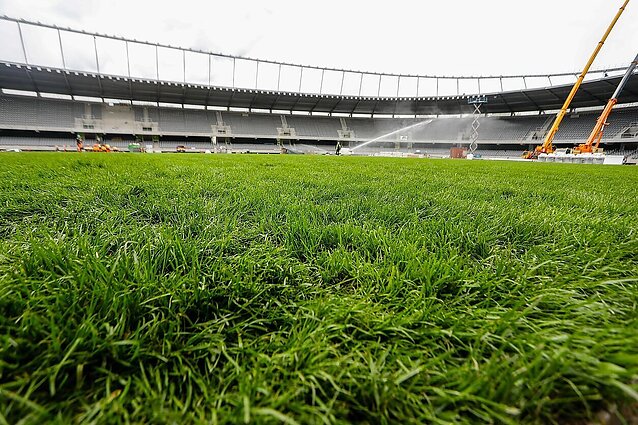 Kauno Dariaus ir Girėno stadiono žolei – išbandymas: šeštadienį vyks koncertas, kurio metu veja bus uždengta specialia danga