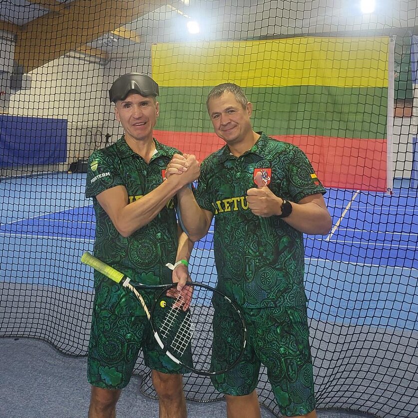 Asmeninio archyvo nuotr., Karolis Verbliugevičius ir Aidas Danilovas Pasaulio aklųjų teniso čempionate