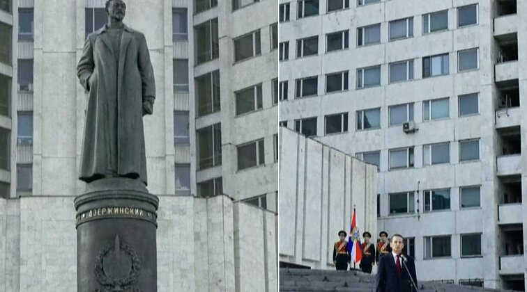 Žinios. Maskva tęsia masinių represijų kulto reabilitavimą: atidengtas paminklas sovietų slaptosios policijos įkūrėjui