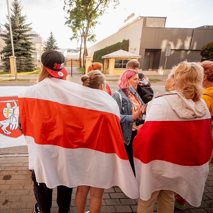 D. Umbraso  / LRT nuotr., Protestas prie Baltarusijos ambasados Vilniuje
