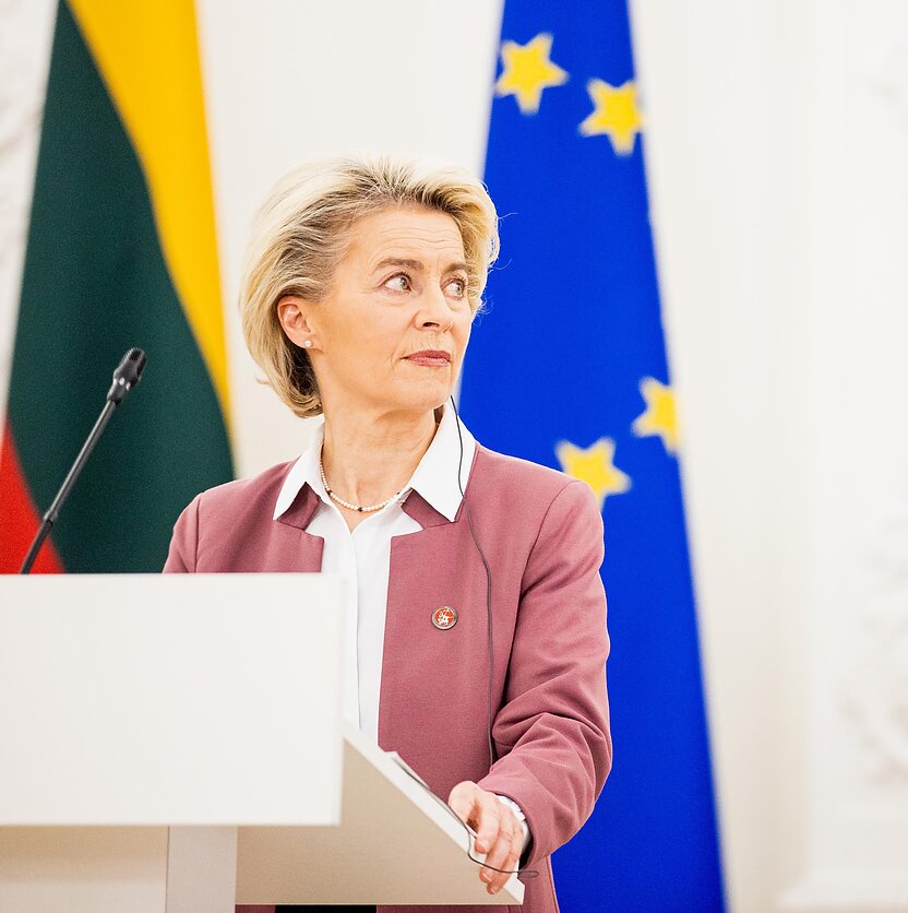 J. Stacevičiaus / LRT nuotr., Gitano Nausėdos susitikimas su Jensu Stoltenbergu ir Ursula Von Der Leyen