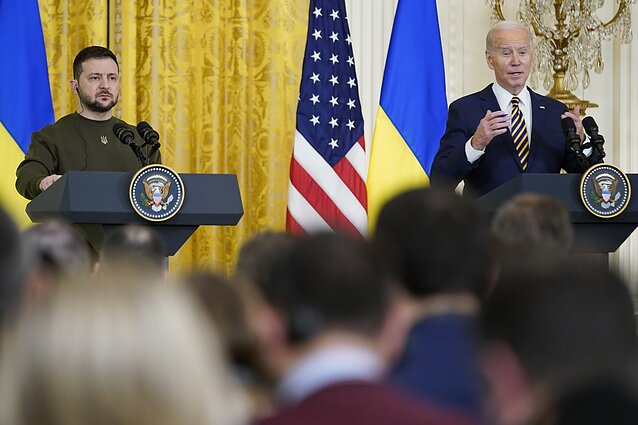 Volodymyras Zelenskis ir Joe Bidenas Volodymyras Zelenskis ir Joe Bidenas