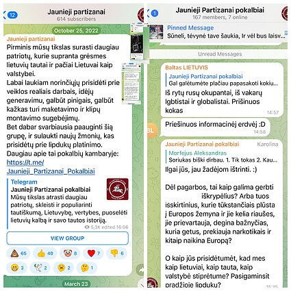„Telegram“ socialiniame tinkle veikiantys „Jaunieji partizanai“