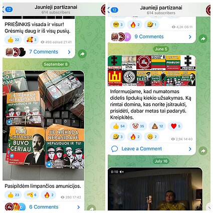 „Telegram“ socialiniame tinkle veikiantys „Jaunieji partizanai“