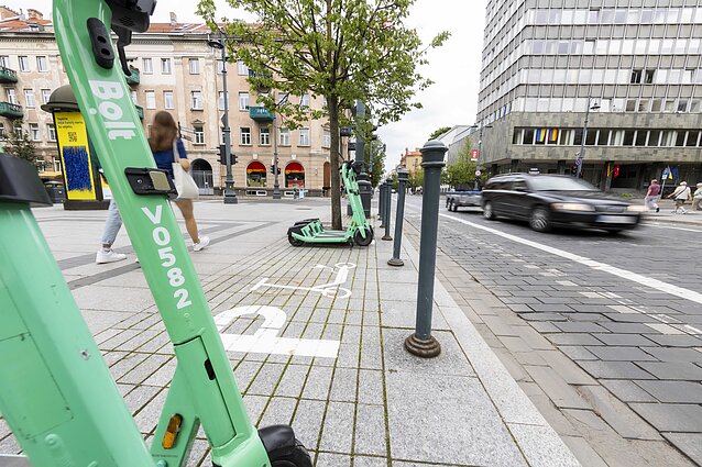Elektrinių paspirtukų stovėjimo vietos