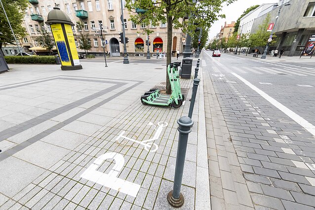 Elektrinių paspirtukų stovėjimo vietos