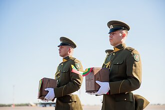 The remains of Jonas Polovinskas-Budrys and of his wife were brought from Chicago to Lithuania The remains of Jonas Polovinskas-Budrys and of his wife were brought from Chicago to Lithuania
