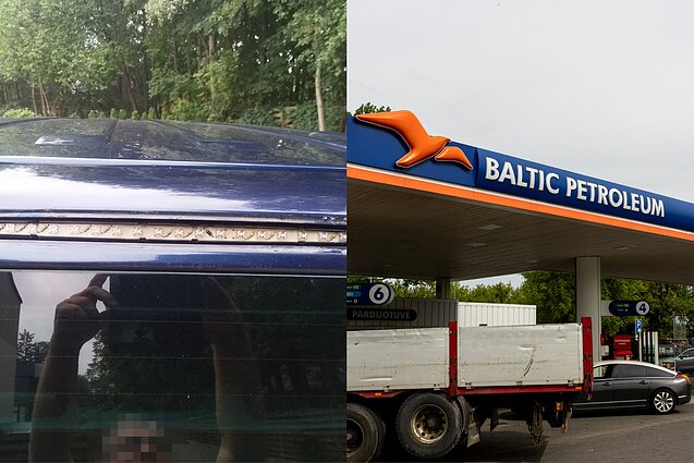 Plovykloje apgadintas automobilis / „Baltic Petroleum“