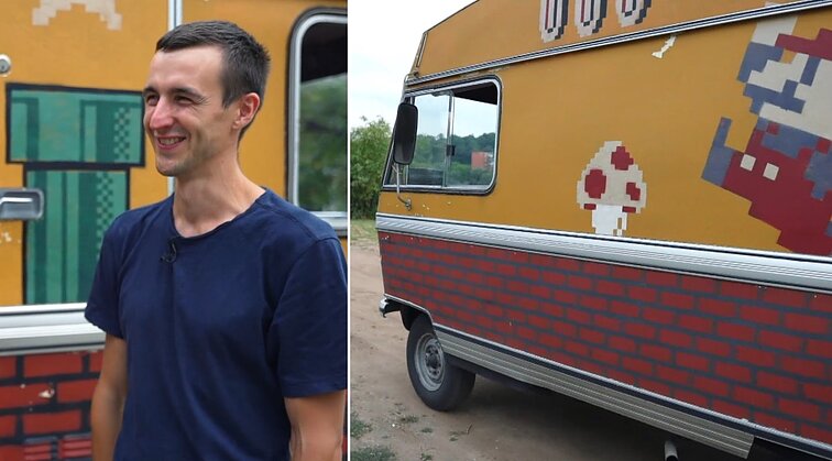 Pakvaišę dėl ratų. Seną „Opel“ Arvydas išpuošė šypsenas keliančiu „Super Mario“ dizainu: viskas prasidėjo nuo juokelio